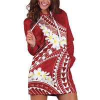 Polynesian Vintage Floral Hoodie Dress Scarlet Motifs - Polynesian Pride