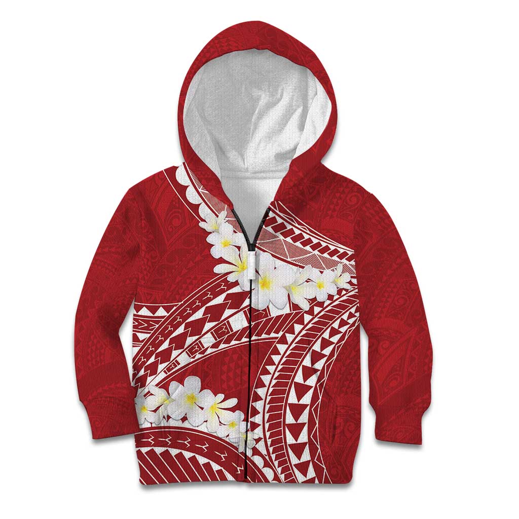 Polynesian Vintage Floral Kid Hoodie Scarlet Motifs - Polynesian Pride