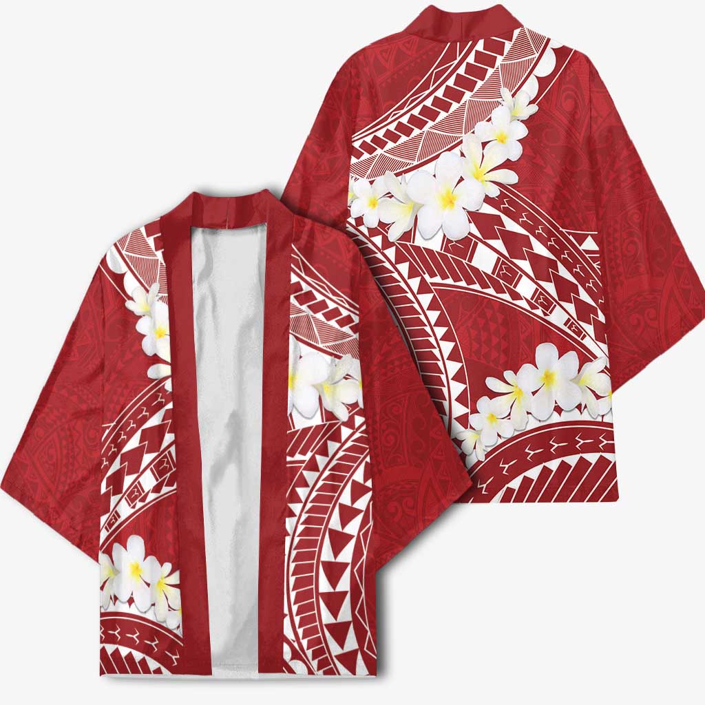 Polynesian Vintage Floral Kimono Scarlet Motifs - Polynesian Pride