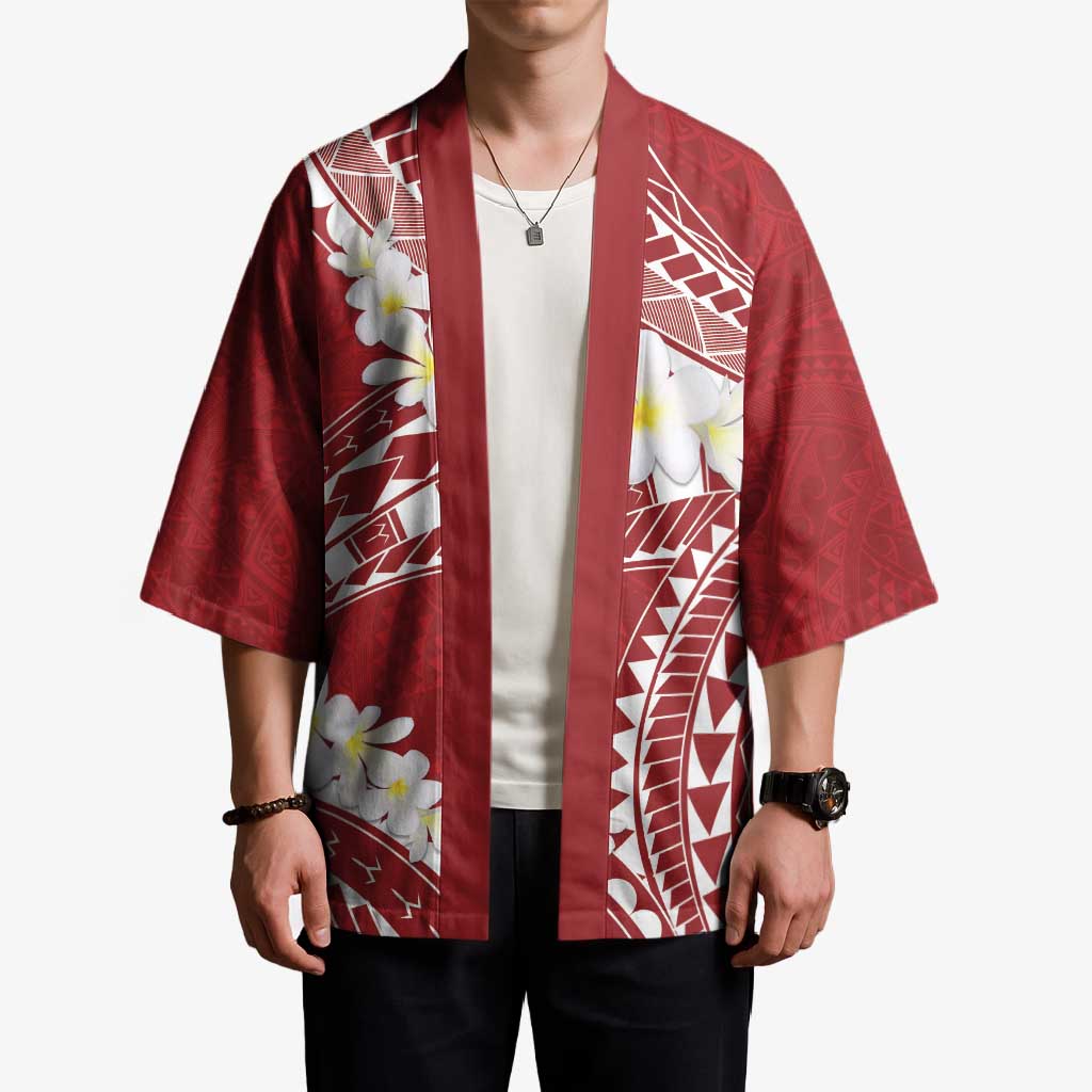 Polynesian Vintage Floral Kimono Scarlet Motifs - Polynesian Pride