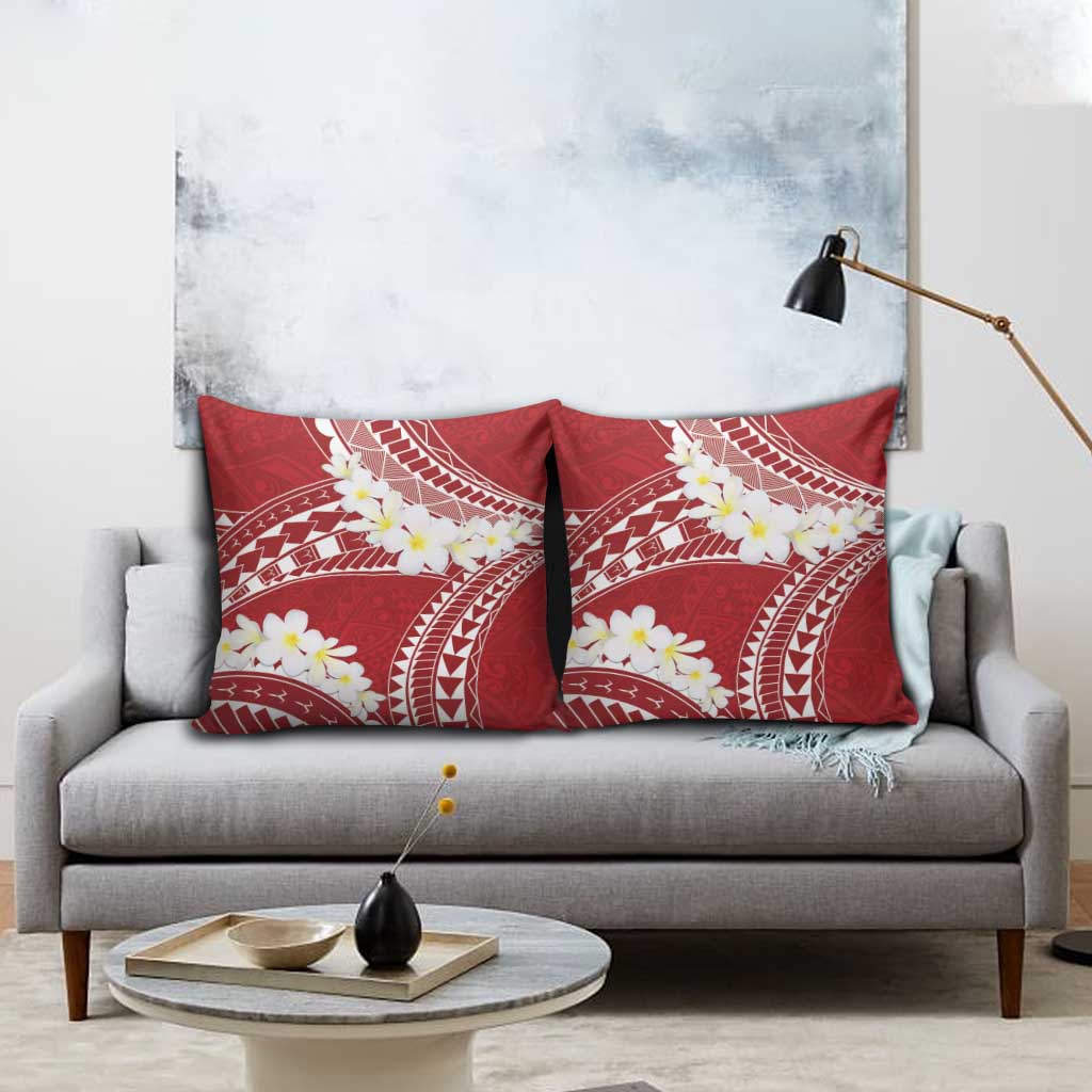 Polynesian Vintage Floral Pillow Cover Scarlet Motifs - Polynesian Pride
