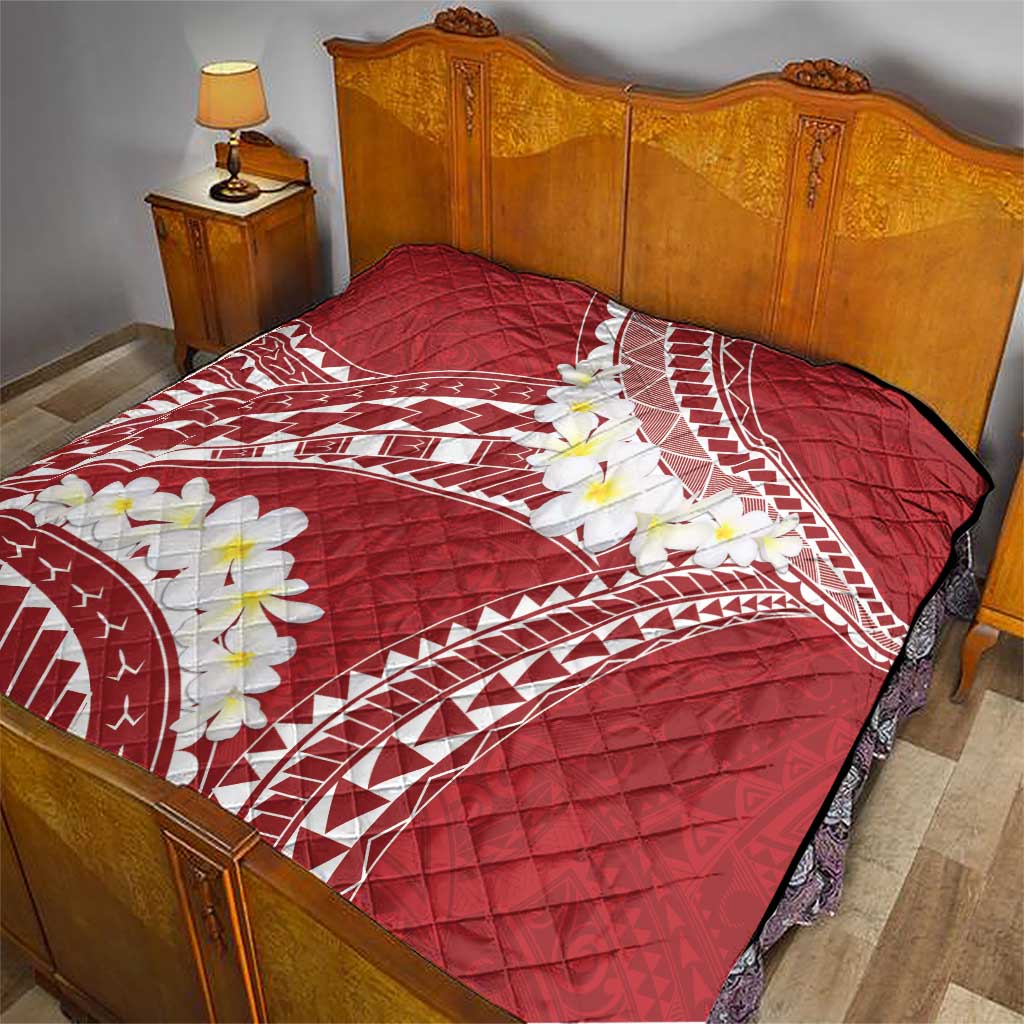 Polynesian Vintage Floral Quilt Scarlet Motifs - Polynesian Pride