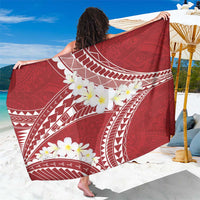 Polynesian Vintage Floral Sarong Scarlet Motifs - Polynesian Pride