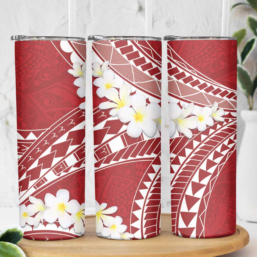 Polynesian Vintage Floral Skinny Tumbler Scarlet Motifs - Polynesian Pride