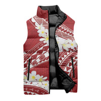 Polynesian Vintage Floral Sleeveless Puffer Jacket Scarlet Motifs - Polynesian Pride