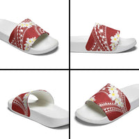 Polynesian Vintage Floral Slide Sandals Scarlet Motifs - Polynesian Pride