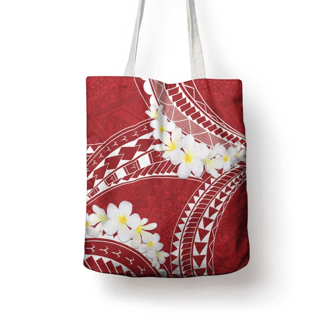 Polynesian Vintage Floral Tote Bag Scarlet Motifs - Polynesian Pride