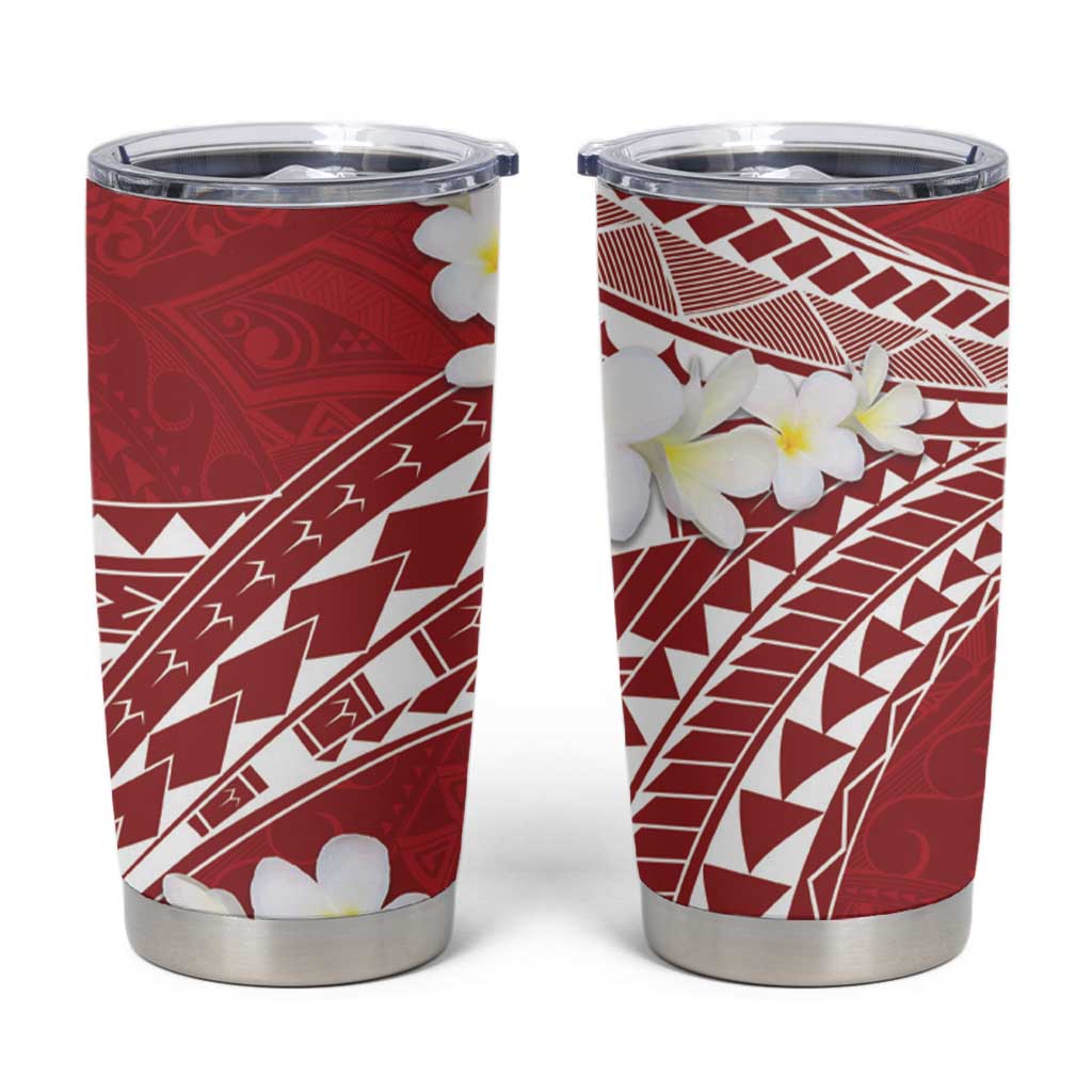Polynesian Vintage Floral Tumbler Cup Scarlet Motifs - Polynesian Pride