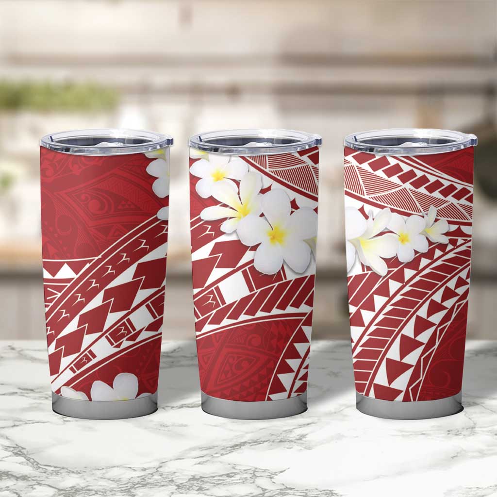 Polynesian Vintage Floral Tumbler Cup Scarlet Motifs - Polynesian Pride
