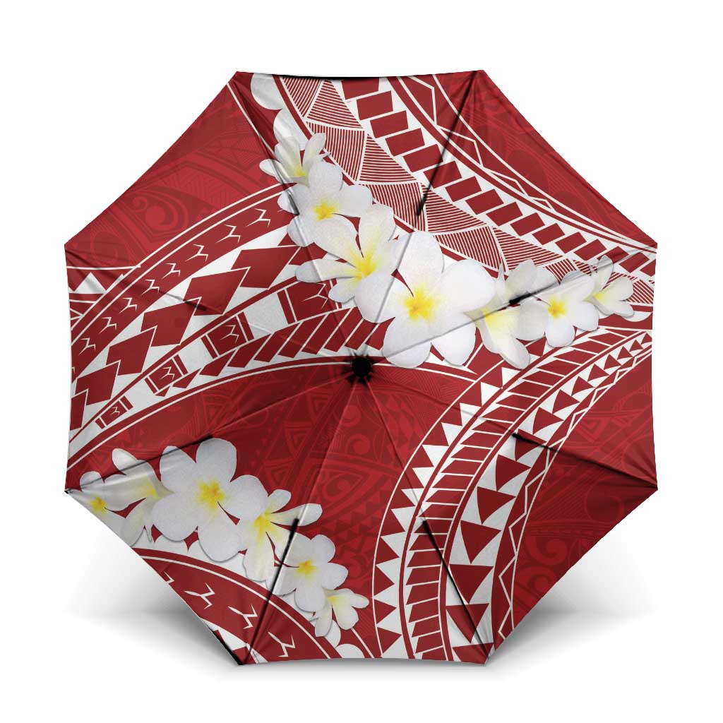 Polynesian Vintage Floral Umbrella Scarlet Motifs - Polynesian Pride