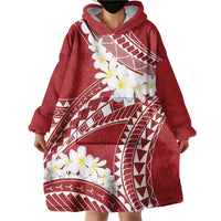 Polynesian Vintage Floral Wearable Blanket Hoodie Scarlet Motifs - Polynesian Pride