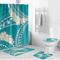 Polynesian Vintage Floral Bathroom Set Teal Motifs - Polynesian Pride