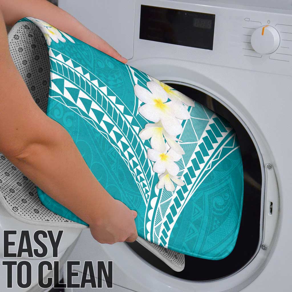 Polynesian Vintage Floral Bathroom Set Teal Motifs - Polynesian Pride