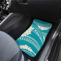 Polynesian Vintage Floral Car Mats Teal Motifs - Polynesian Pride