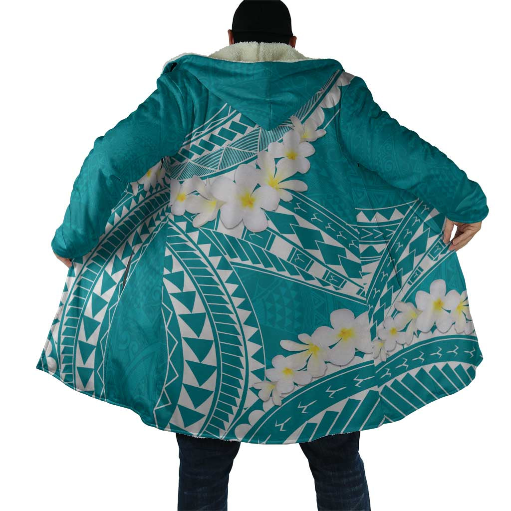 Polynesian Vintage Floral Cloak Teal Motifs - Polynesian Pride