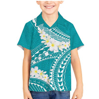 Polynesian Vintage Floral Family Matching Mermaid Dress and Hawaiian Shirt Teal Motifs - Polynesian Pride