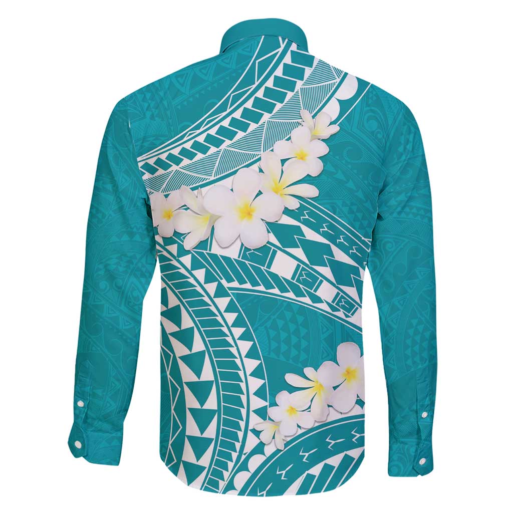 Polynesian Vintage Floral Family Matching Short Sleeve Bodycon Dress and Hawaiian Shirt Teal Motifs - Polynesian Pride