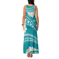 Polynesian Vintage Floral Family Matching Tank Maxi Dress and Hawaiian Shirt Teal Motifs - Polynesian Pride
