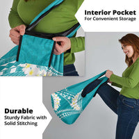 Polynesian Vintage Floral Grocery Bag Teal Motifs - Polynesian Pride
