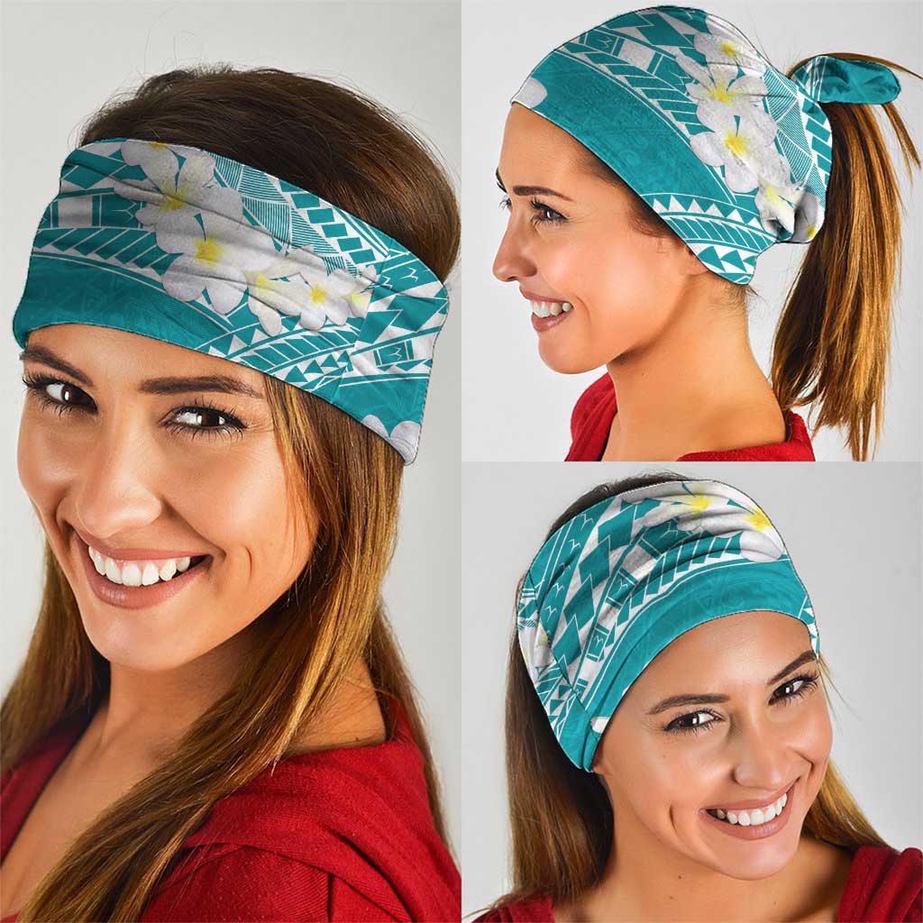 Polynesian Vintage Floral Neck Gaiter Teal Motifs - Polynesian Pride