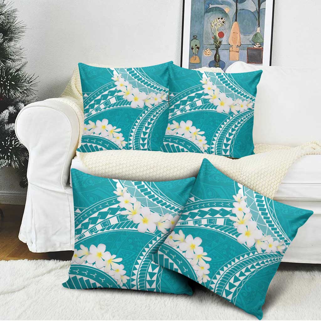 Polynesian Vintage Floral Pillow Cover Teal Motifs - Polynesian Pride