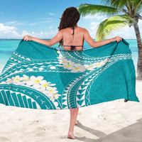 Polynesian Vintage Floral Sarong Teal Motifs - Polynesian Pride