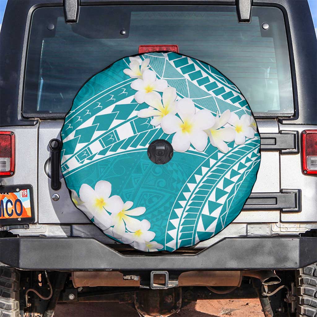 Polynesian Vintage Floral Spare Tire Cover Teal Motifs - Polynesian Pride