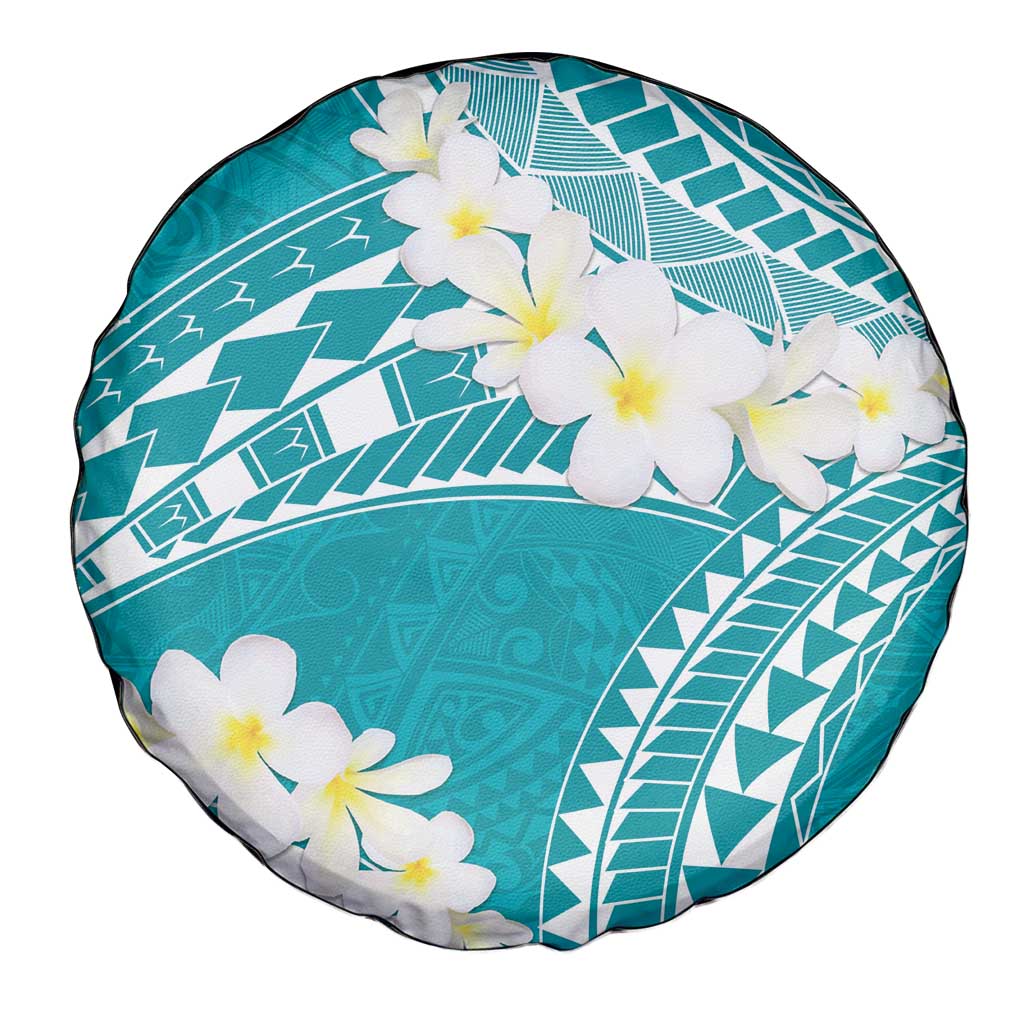 Polynesian Vintage Floral Spare Tire Cover Teal Motifs - Polynesian Pride