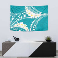 Polynesian Vintage Floral Tapestry Teal Motifs - Polynesian Pride