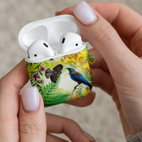 New Zealand Maori Mahuru AirPods Case Tui With Pikawakawa Spring Colors LT7 - Polynesian Pride