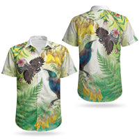 New Zealand Maori Mahuru Couples Matching Puletasi and Hawaiian Shirt Tui With Pikawakawa Spring Colors LT7 - Polynesian Pride