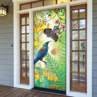 New Zealand Maori Mahuru Door Cover Tui With Pikawakawa Spring Colors LT7 - Polynesian Pride