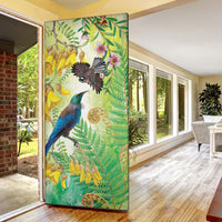 New Zealand Maori Mahuru Door Cover Tui With Pikawakawa Spring Colors LT7 - Polynesian Pride