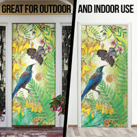 New Zealand Maori Mahuru Door Cover Tui With Pikawakawa Spring Colors LT7 - Polynesian Pride