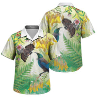 New Zealand Maori Mahuru Family Matching Off Shoulder Short Dress and Hawaiian Shirt Tui With Pikawakawa Spring Colors LT7 Son's Shirt Multicolor - Polynesian Pride