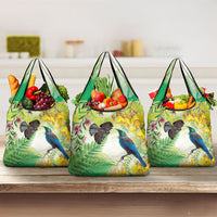 New Zealand Maori Mahuru Grocery Bag Tui With Pikawakawa Spring Colors LT7 3-pack One Size Multicolor - Polynesian Pride