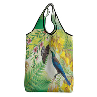 New Zealand Maori Mahuru Grocery Bag Tui With Pikawakawa Spring Colors LT7 - Polynesian Pride