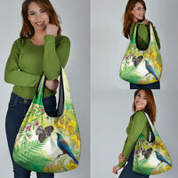 New Zealand Maori Mahuru Grocery Bag Tui With Pikawakawa Spring Colors LT7 - Polynesian Pride