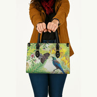 New Zealand Maori Mahuru Leather Bag Tui With Pikawakawa Spring Colors LT7 - Polynesian Pride