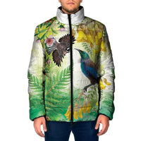 New Zealand Maori Mahuru Padded Jacket Tui With Pikawakawa Spring Colors LT7 Men Multicolor - Polynesian Pride