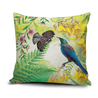 New Zealand Maori Mahuru Pillow Cover Tui With Pikawakawa Spring Colors LT7 Multicolor - Polynesian Pride