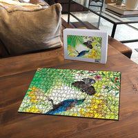 New Zealand Maori Mahuru Puzzle Tui With Pikawakawa Spring Colors LT7 - Polynesian Pride