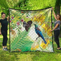 New Zealand Maori Mahuru Quilt Tui With Pikawakawa Spring Colors LT7 - Polynesian Pride
