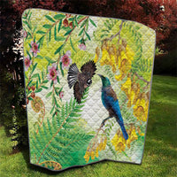 New Zealand Maori Mahuru Quilt Tui With Pikawakawa Spring Colors LT7 - Polynesian Pride