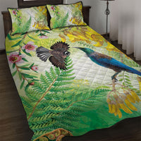 New Zealand Maori Mahuru Quilt Bed Set Tui With Pikawakawa Spring Colors LT7 Multicolor - Polynesian Pride