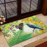 New Zealand Maori Mahuru Rubber Doormat Tui With Pikawakawa Spring Colors LT7 - Polynesian Pride