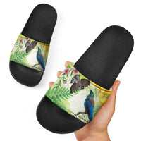 New Zealand Maori Mahuru Slide Sandals Tui With Pikawakawa Spring Colors LT7 - Polynesian Pride