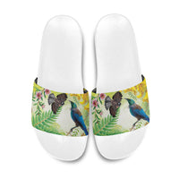 New Zealand Maori Mahuru Slide Sandals Tui With Pikawakawa Spring Colors LT7 Multicolor - Polynesian Pride