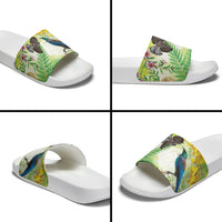 New Zealand Maori Mahuru Slide Sandals Tui With Pikawakawa Spring Colors LT7 - Polynesian Pride