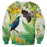 New Zealand Maori Mahuru Sweatshirt Tui With Pikawakawa Spring Colors LT7 - Polynesian Pride
